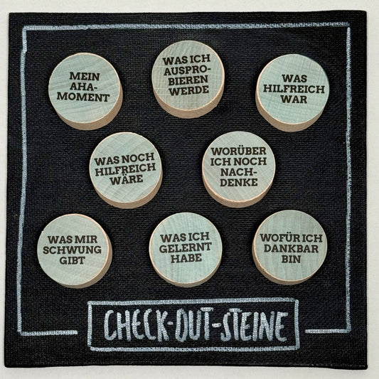 Check-Out-Methode mit 8 Holzsteinen von Lauf-Rat