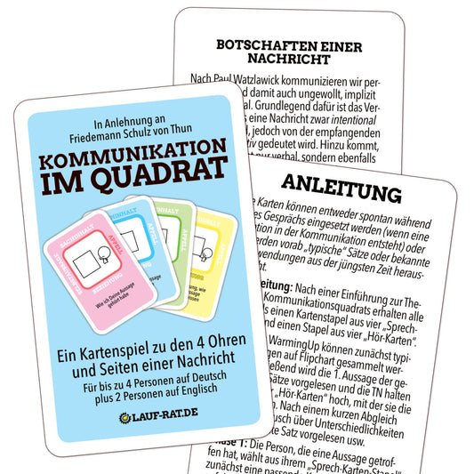 Spielkarten zum 4 Ohren Kommunikationsmodell (Schulz von Thun)