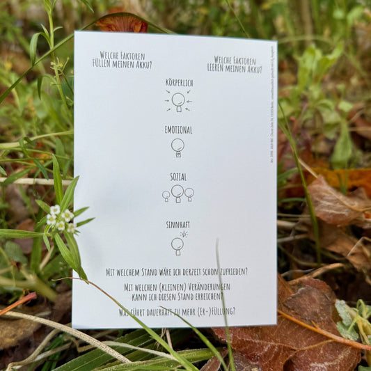 Postkarte mit begünstigenden Resilienzfaktoren für Coaching und Supervision