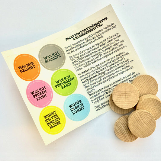 Holzsteine für Resilienztraining und Ressourcenarbeit in Coaching und Trauerbegleitung