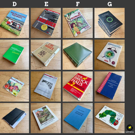 27 Bücher als Motive für Einstiegsmethode im Online-Meetings