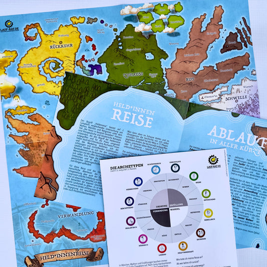 HELDENREISE – Karte auf Karton