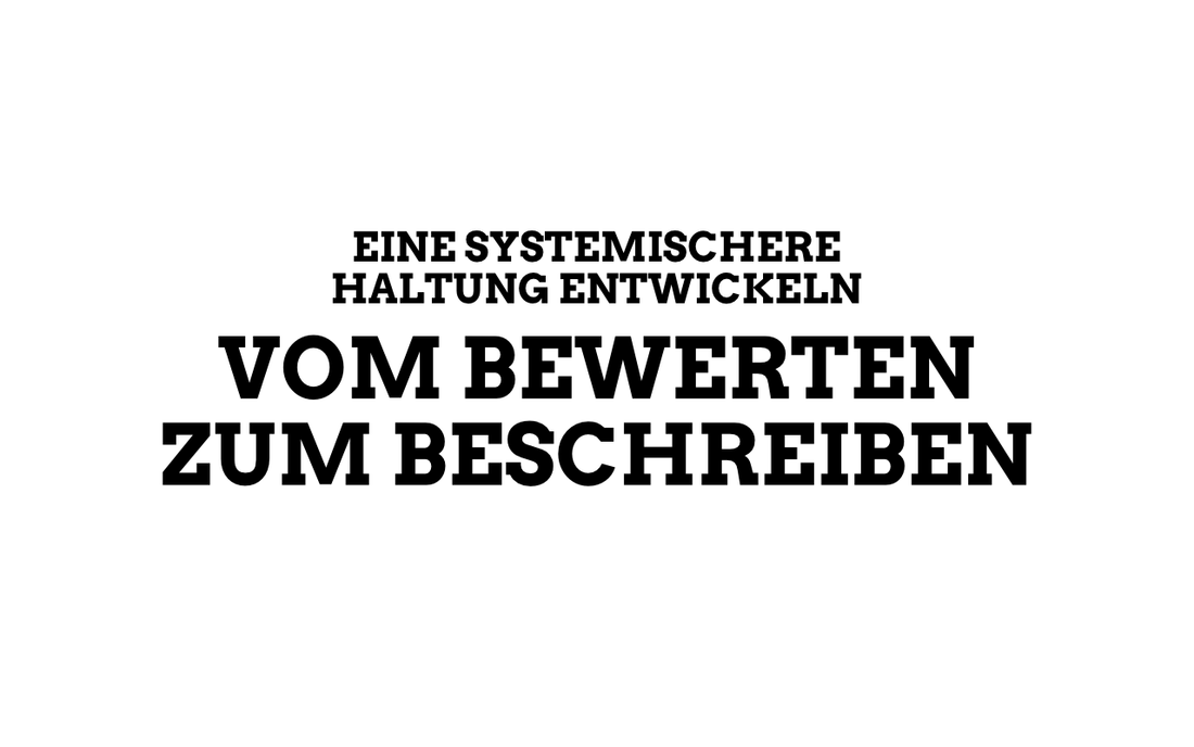 Vom Bewerten zum Beschreiben – eine systemischere Sichtweise entwickeln