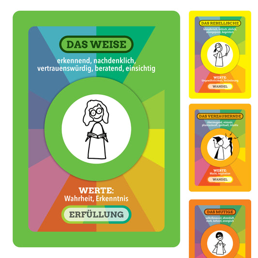 Archetypen-Karten – 12 Bildkarten aus dem PDF-Download für Coaching und Selbst-Coaching