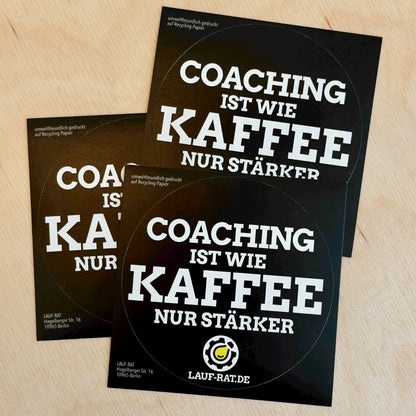 Aufkleber im Dreierpack: Coaching ist wie Kaffee