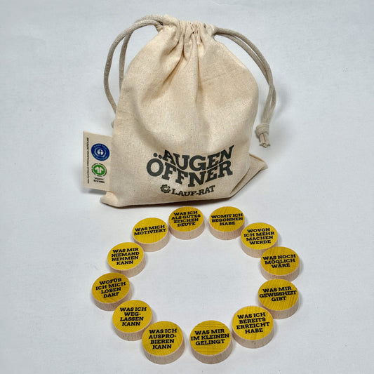 Ressourcen-Steine im Baumwollbeutel als Coaching-Tool für Lösungsorientierung und Empowerment