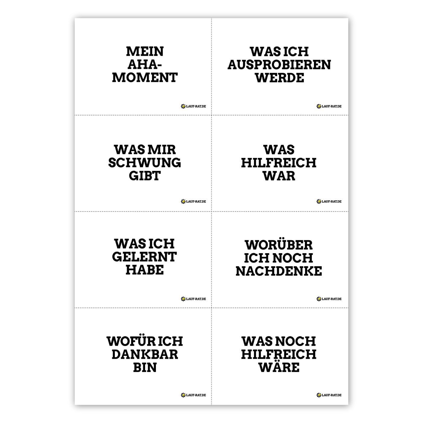 Kostenlose PDF-Vorlage mit 8 Check-Out-Fragen für kreative Abschluss- und Reflexionsrunden in Workshops, Seminaren und Coachings