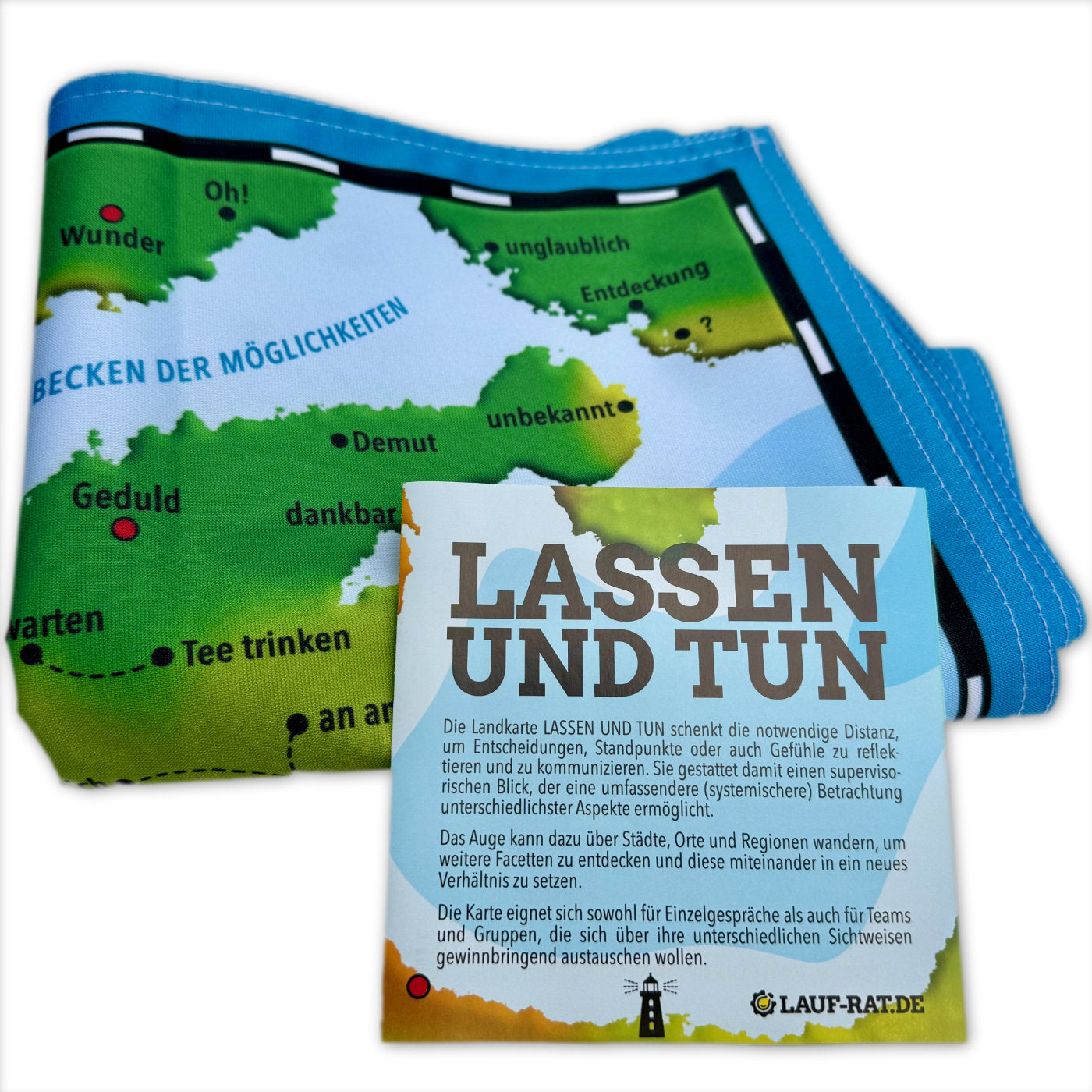 LASSEN UND TUN – Coaching Landkarte (Stoff)