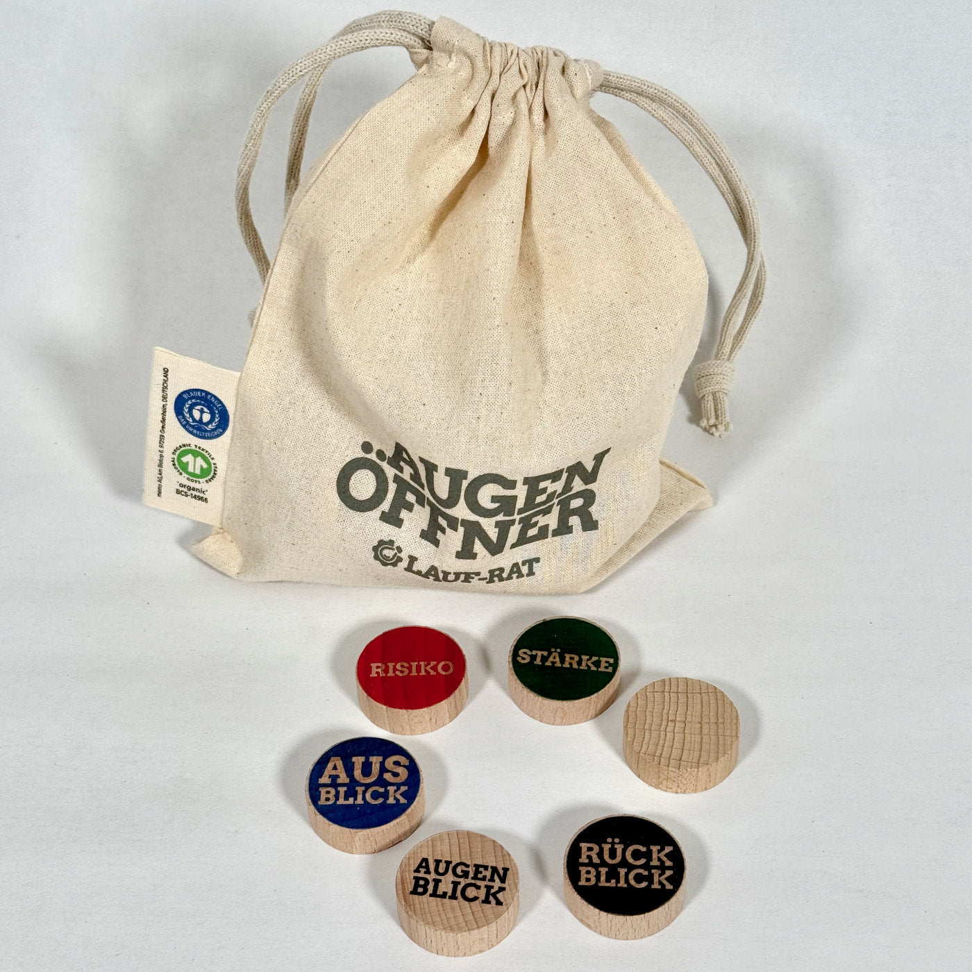Holzsteine für Supervision und Coaching im Beutel von Lauf-Rat