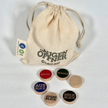 Holzsteine für Supervision und Coaching im Beutel von Lauf-Rat