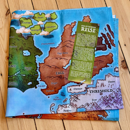 Hero’s Journey map on recycled PET fabric for systemic coaching for development and change