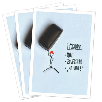 Postkarte „1 Portion Mut“