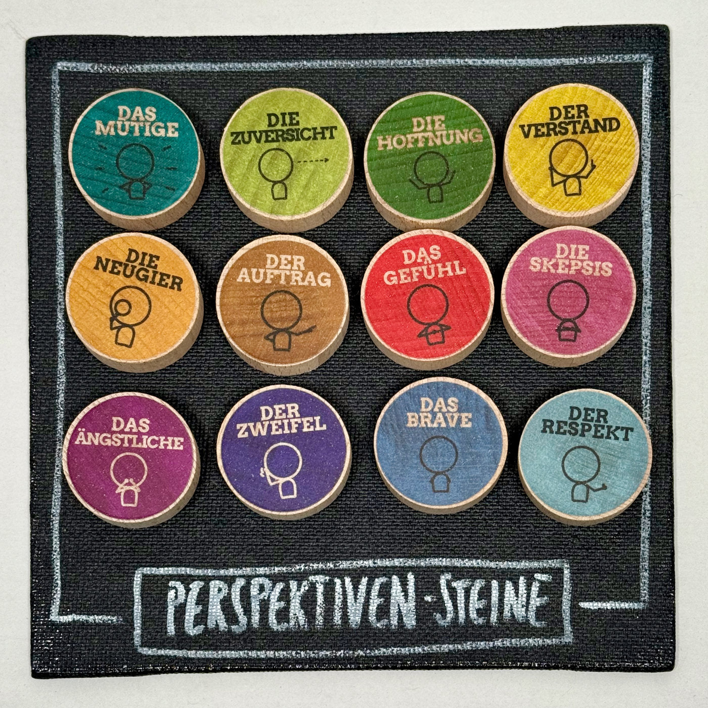 Holzsteine für Perspektivenarbeit im Coaching und Supervision