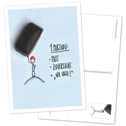 Postkarte „1 Portion Mut“