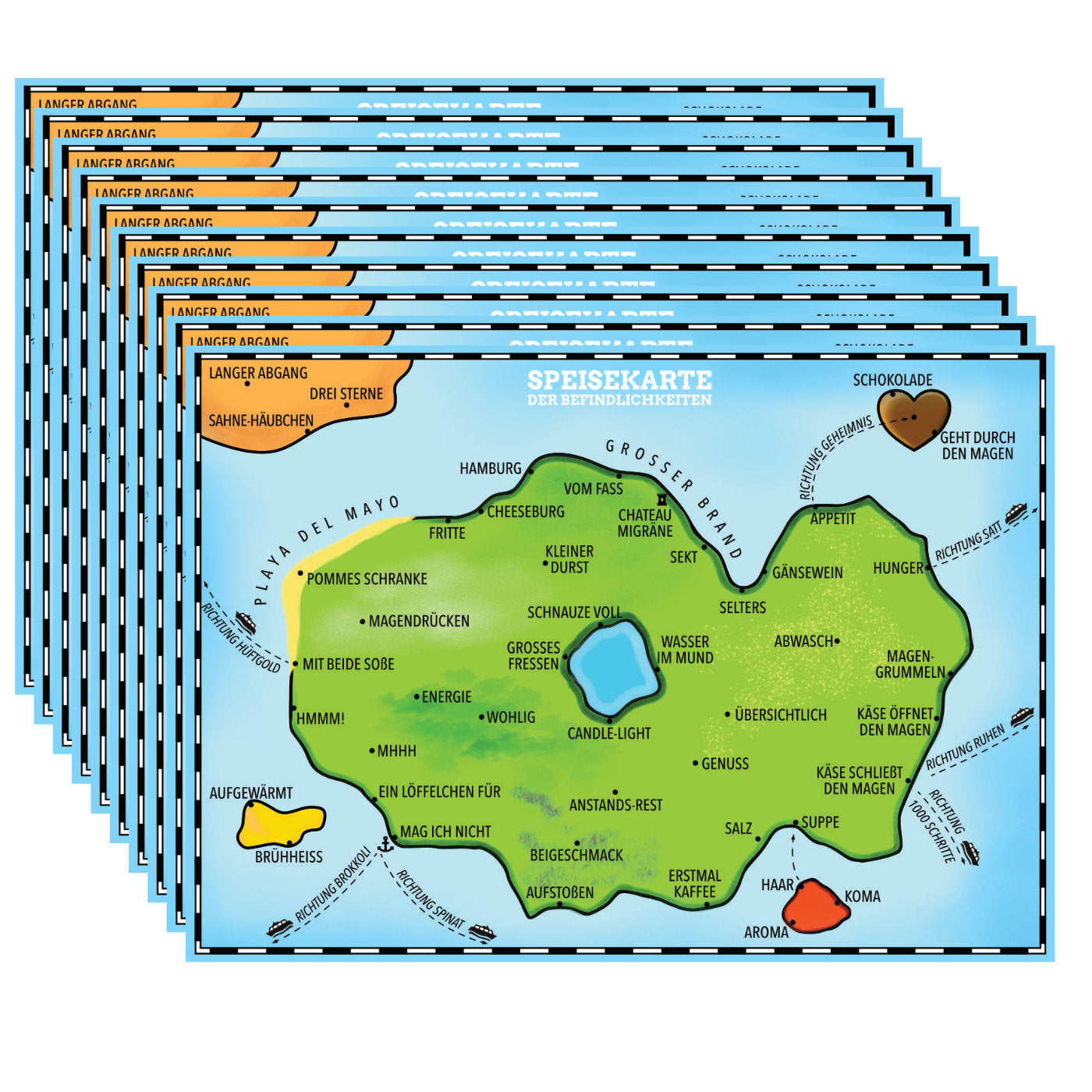 Coaching-Postkarte „Speisekarte der Befindlichkeiten“ aus stabilem Karton für spielerische Methoden in Coaching und Supervision