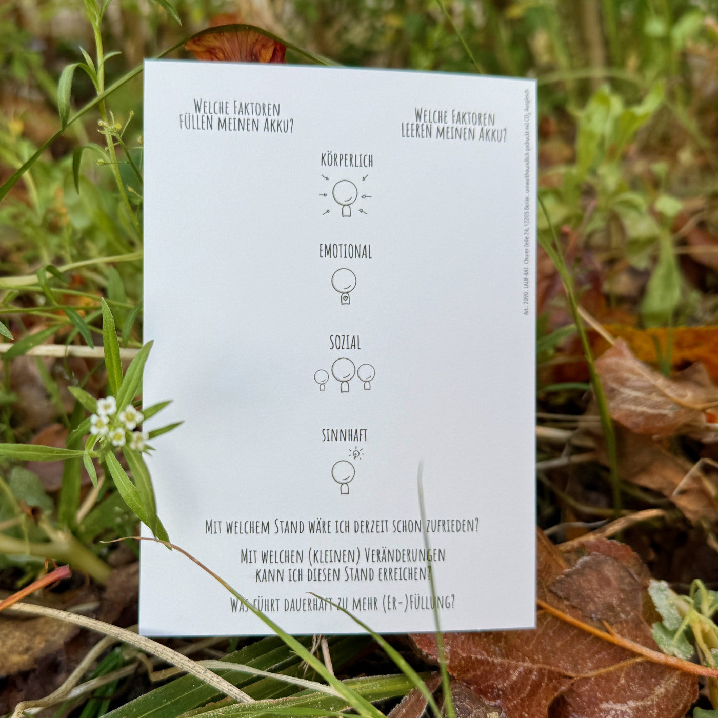 Postkarte mit begünstigenden Resilienzfaktoren für Coaching und Supervision