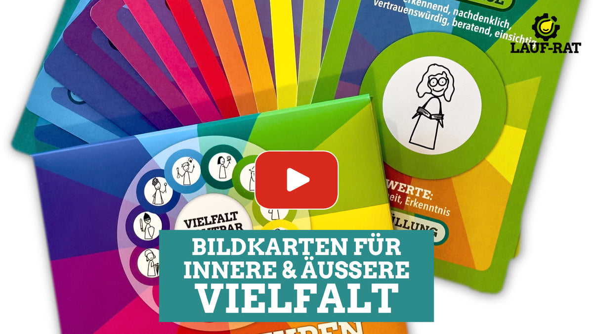 Die Archetypen als Bildkarten aufgefächert mit Kartonverpackung