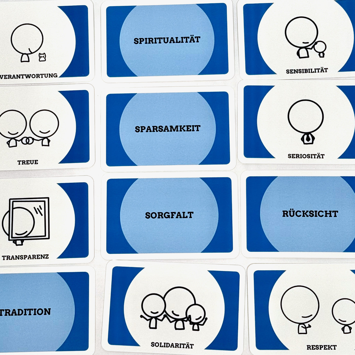 Karten-Methode für Coaching mit Werte-Begriffen und inspirierenden Motiven als günstiges Karten-Set.