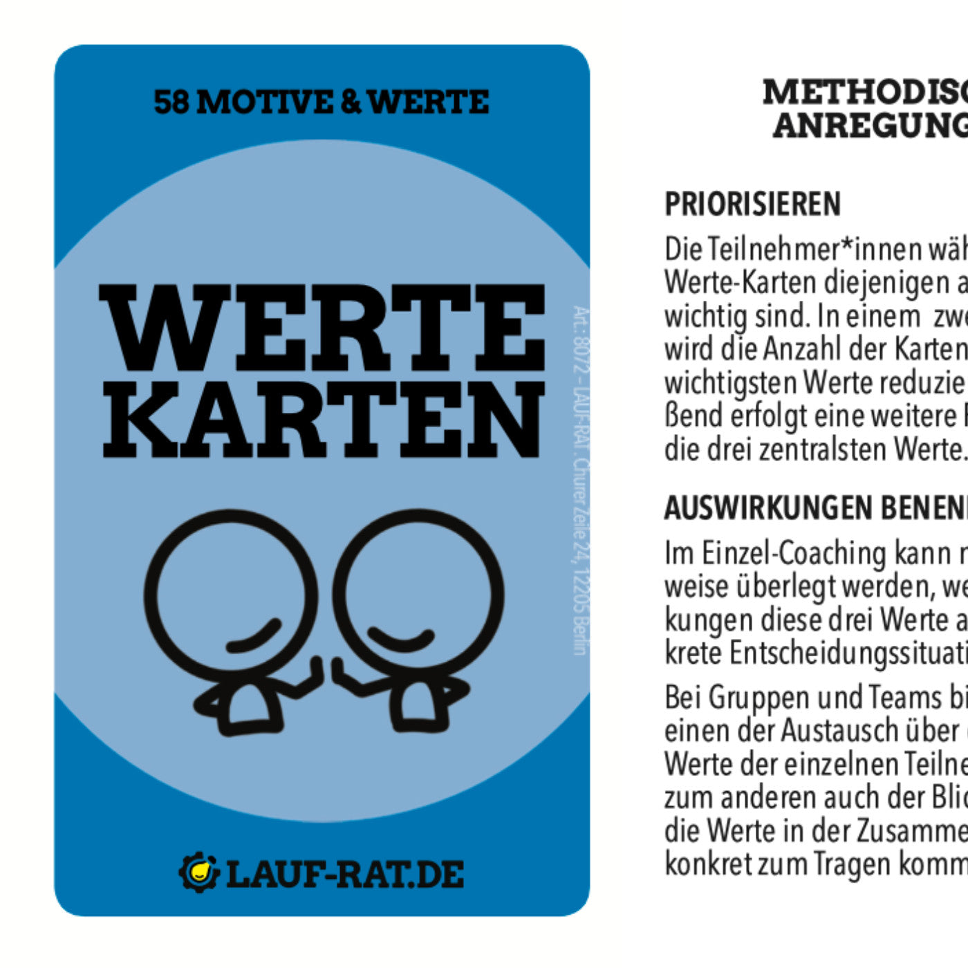 Wertekarten für Coaching, Supervision und Beratung zur Arbeit mit Werten und Entscheidungen.
